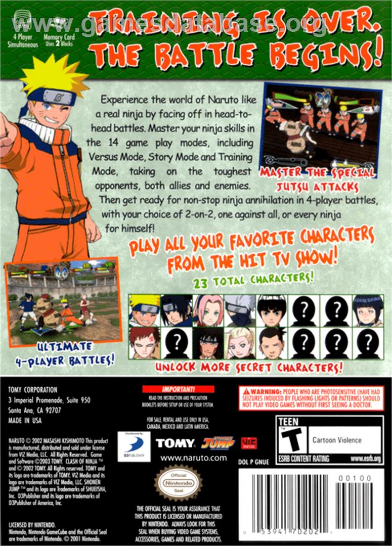 Naruto: Clash of Ninja 2 - Nintendo GameCube - Artwork - Box Back
