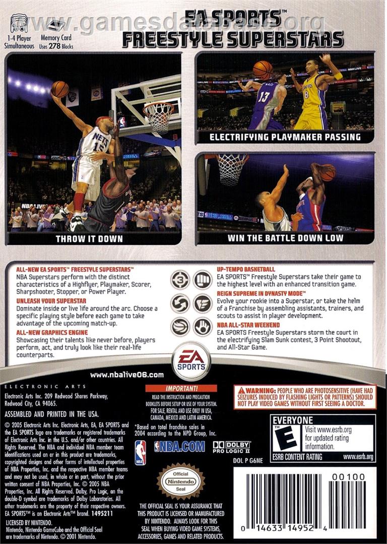 Nba Live 06 - Nintendo GameCube - Artwork - Box Back