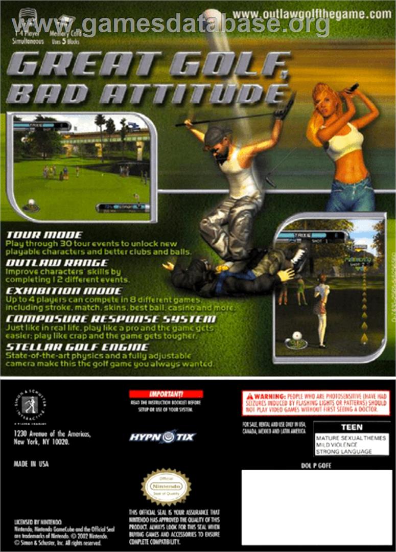Outlaw Golf/Darkened Skye - Nintendo GameCube - Artwork - Box Back