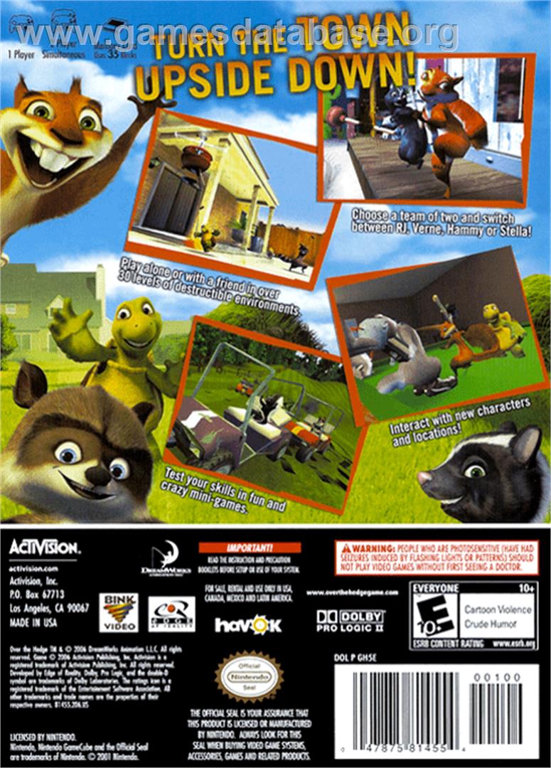 Over the Hedge - Nintendo GameCube - Artwork - Box Back