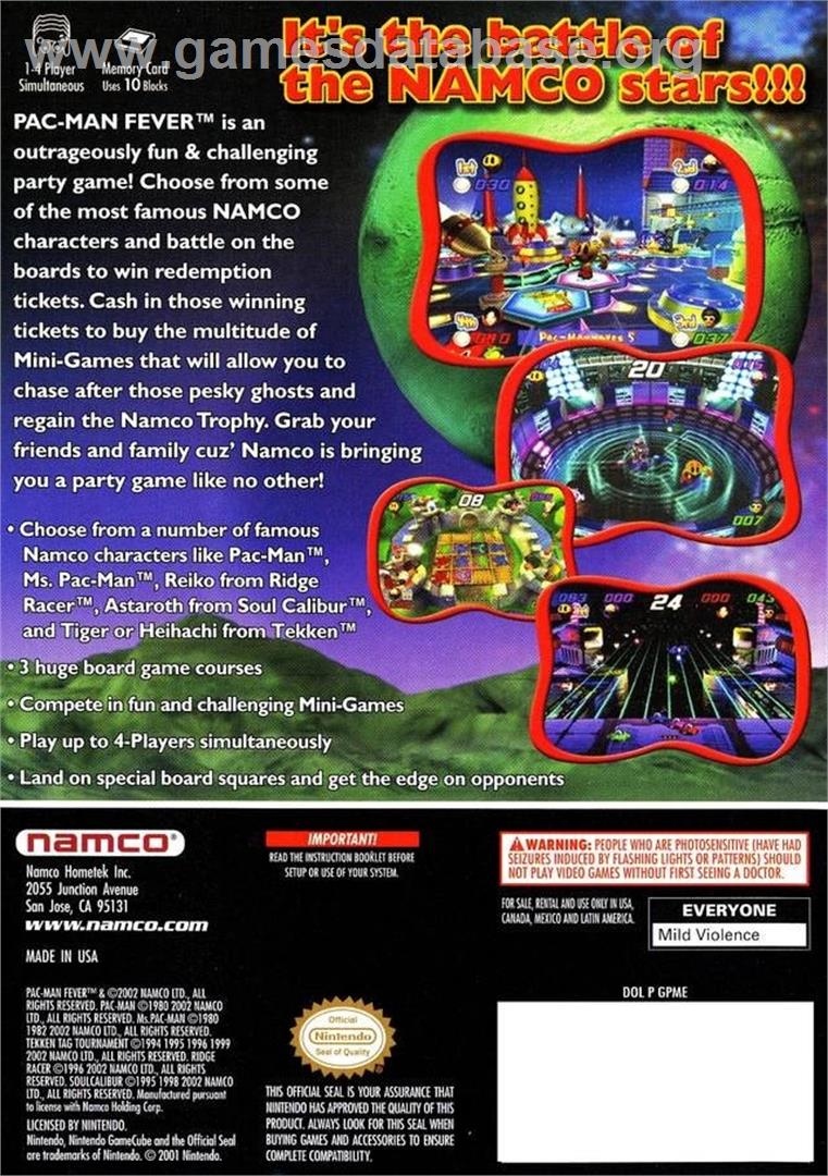 Pac-man Fever - Nintendo GameCube - Artwork - Box Back