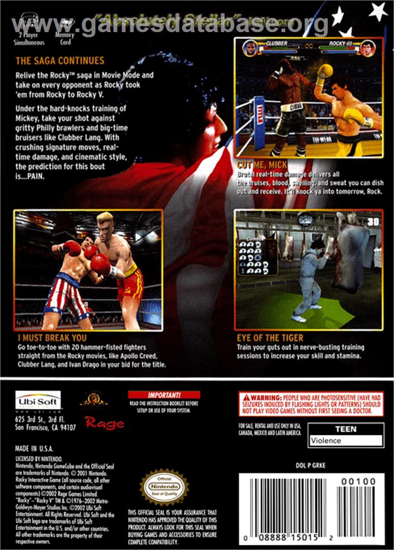 Rocky - Nintendo GameCube - Artwork - Box Back