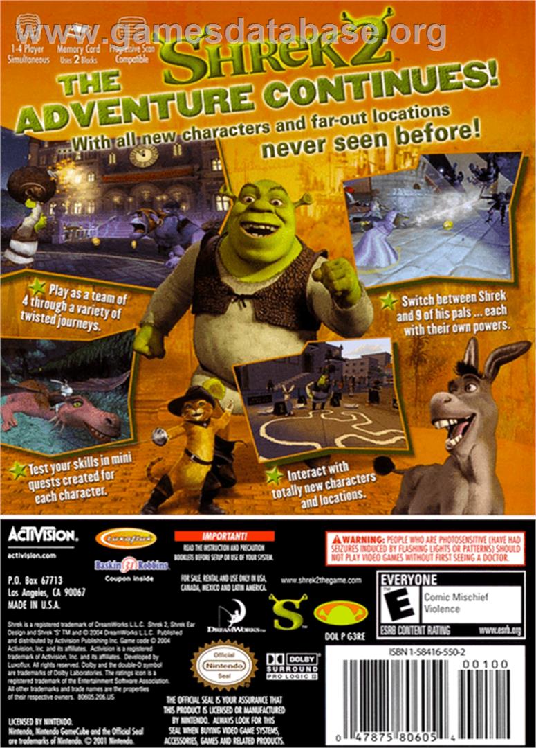 Shrek 2 - Nintendo GameCube - Artwork - Box Back