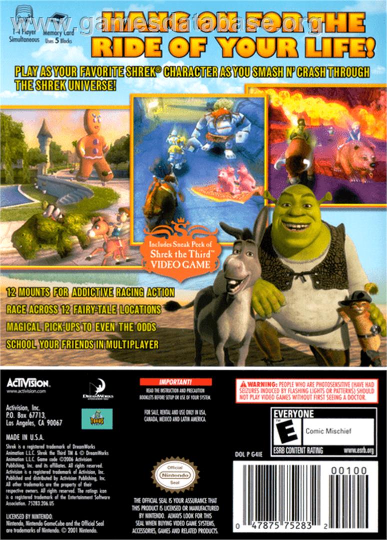 Shrek Smash N' Crash Racing - Nintendo GameCube - Artwork - Box Back