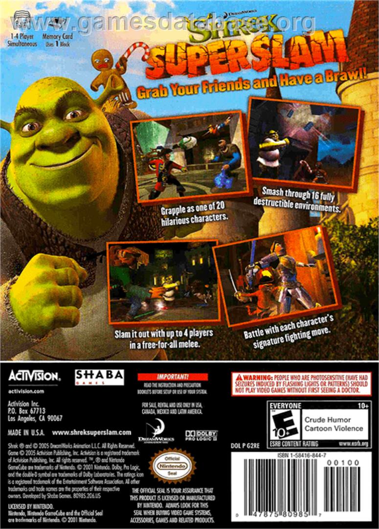 Shrek SuperSlam - Nintendo GameCube - Artwork - Box Back