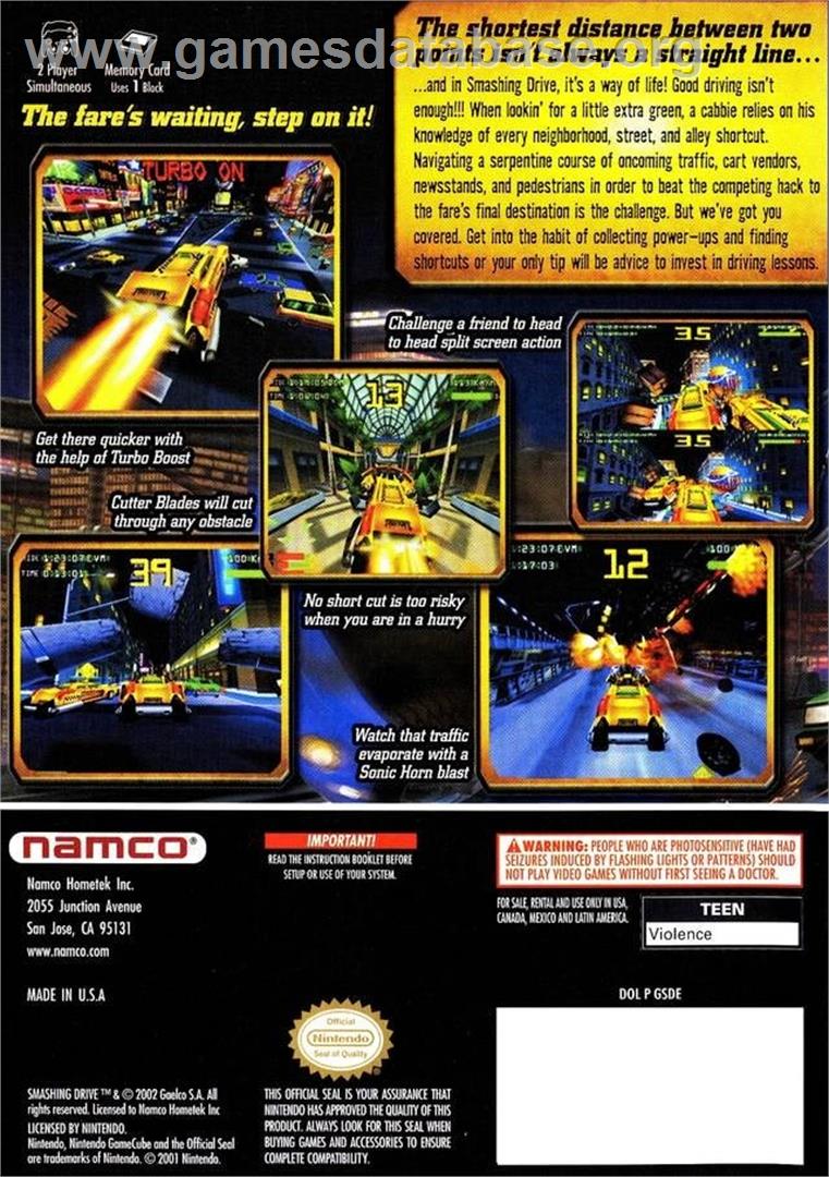 Smashing Drive - Nintendo GameCube - Artwork - Box Back