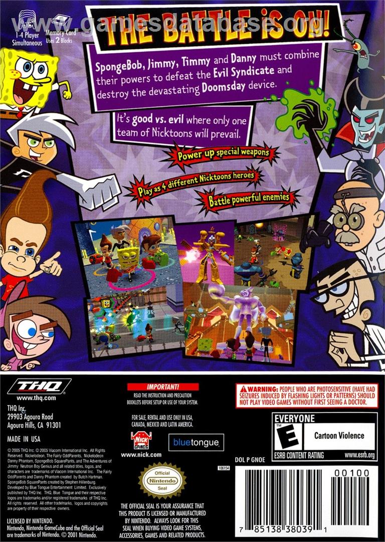 SpongeBob SquarePants and Friends - Unite! - Nintendo GameCube - Artwork - Box Back