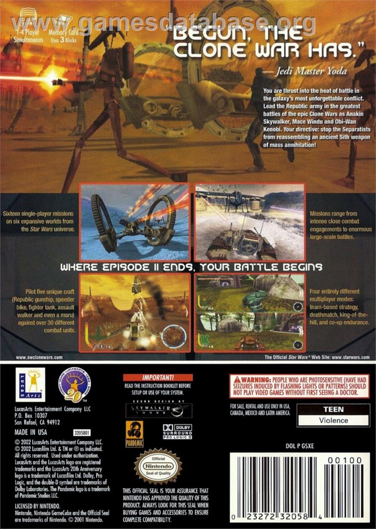Star Wars - The Clone Wars - Nintendo GameCube - Artwork - Box Back