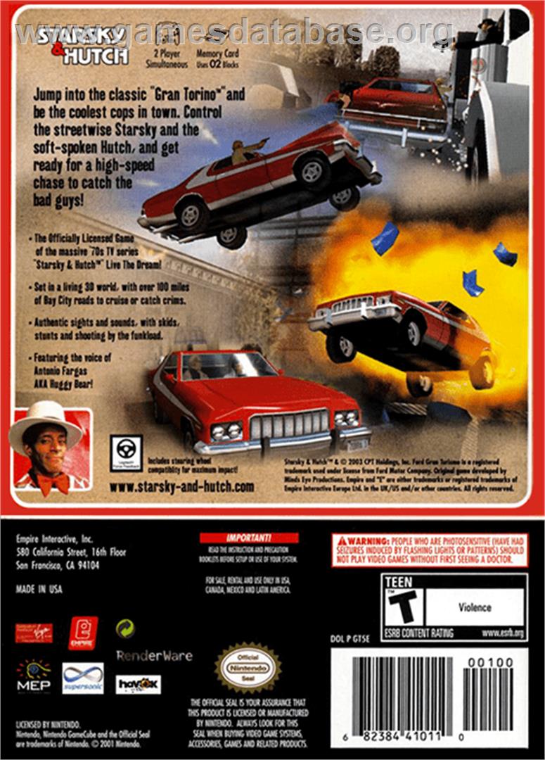 Starsky & Hutch - Nintendo GameCube - Artwork - Box Back