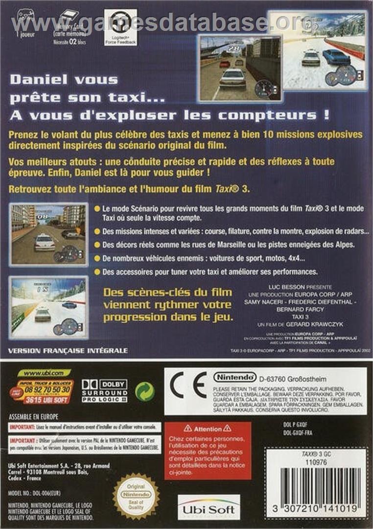 Taxi 3 - Nintendo GameCube - Artwork - Box Back