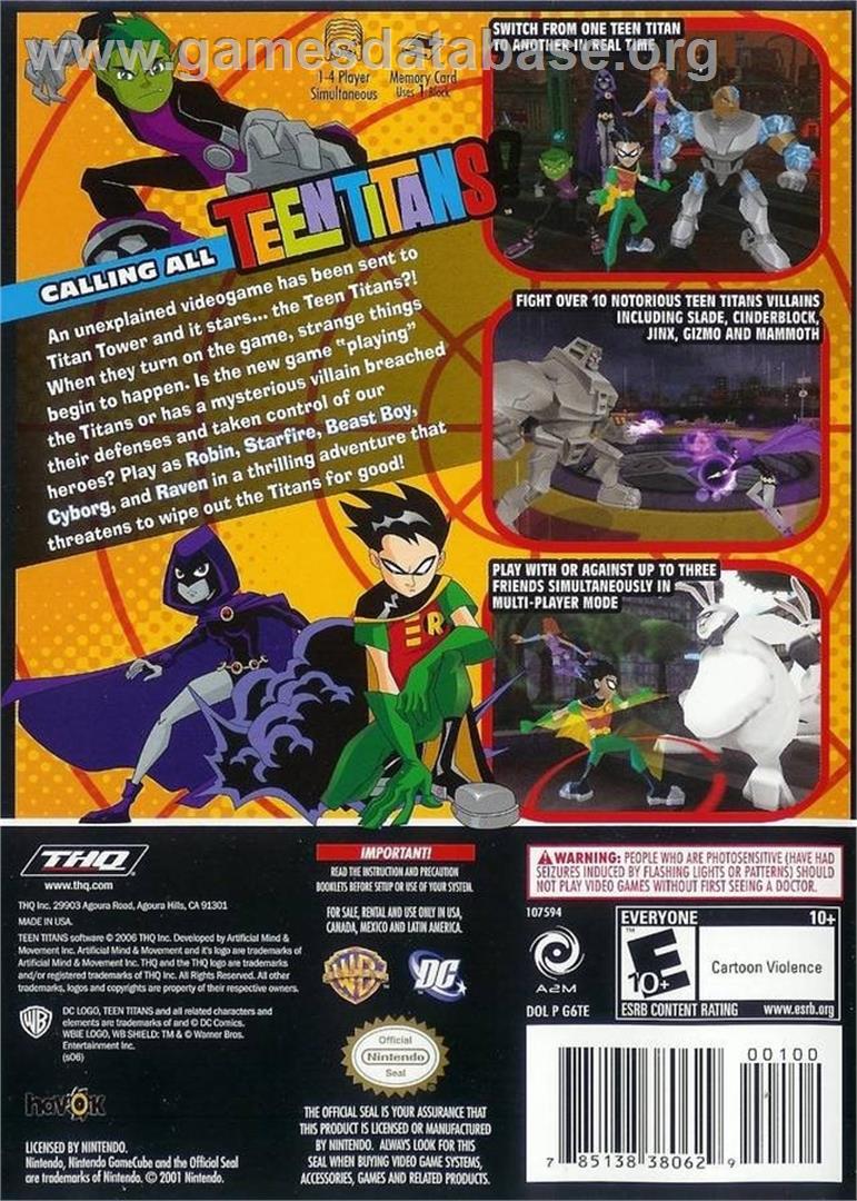 Teen Titans - Nintendo GameCube - Artwork - Box Back