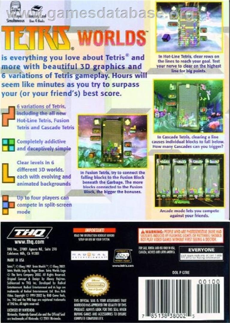 Tetris Worlds - Nintendo GameCube - Artwork - Box Back