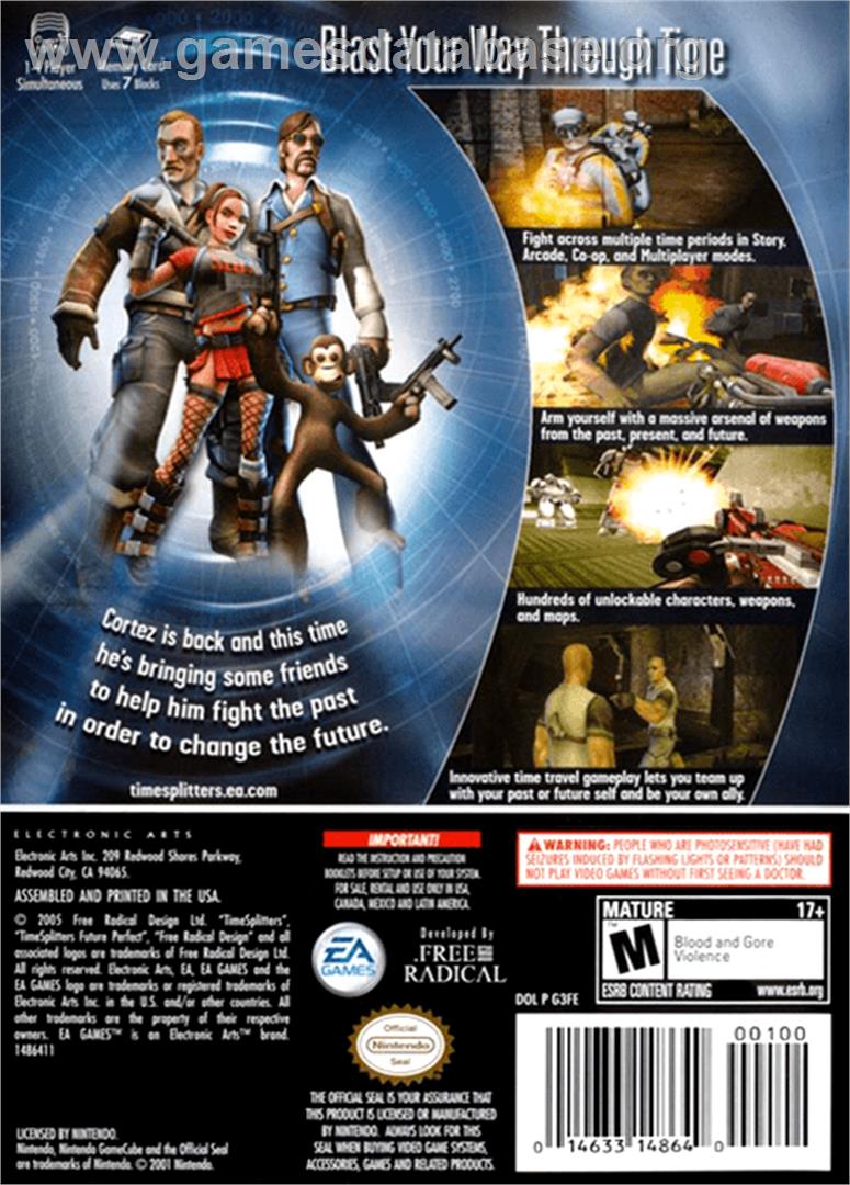 TimeSplitters: Future Perfect - Nintendo GameCube - Artwork - Box Back