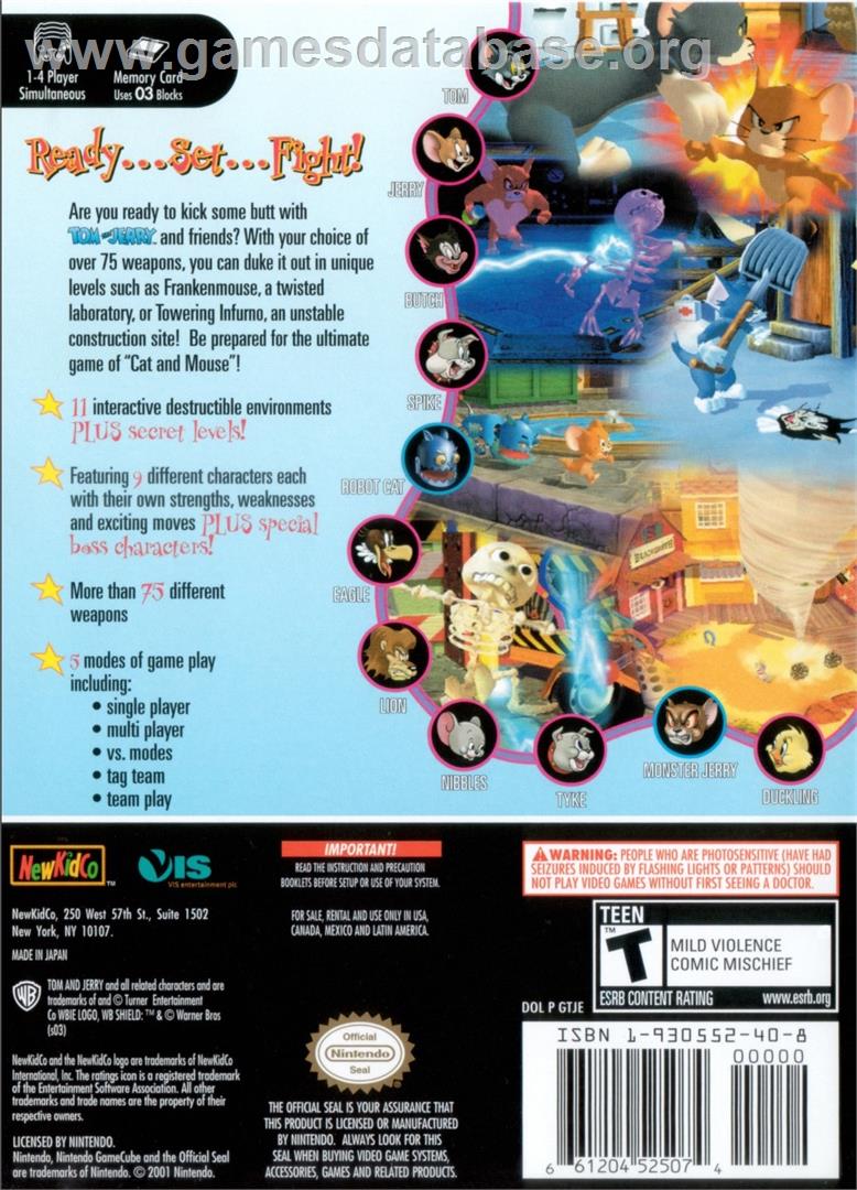 Tom And Jerry In War Of The Whiskers - Nintendo GameCube - Artwork - Box Back