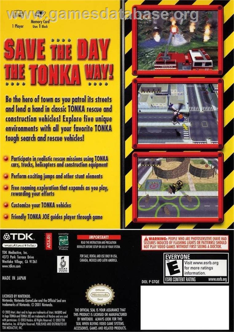 Tonka - Rescue Patrol - Nintendo GameCube - Artwork - Box Back