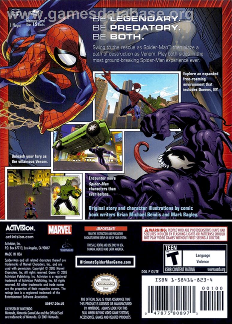 Ultimate Spider-Man - Nintendo GameCube - Artwork - Box Back