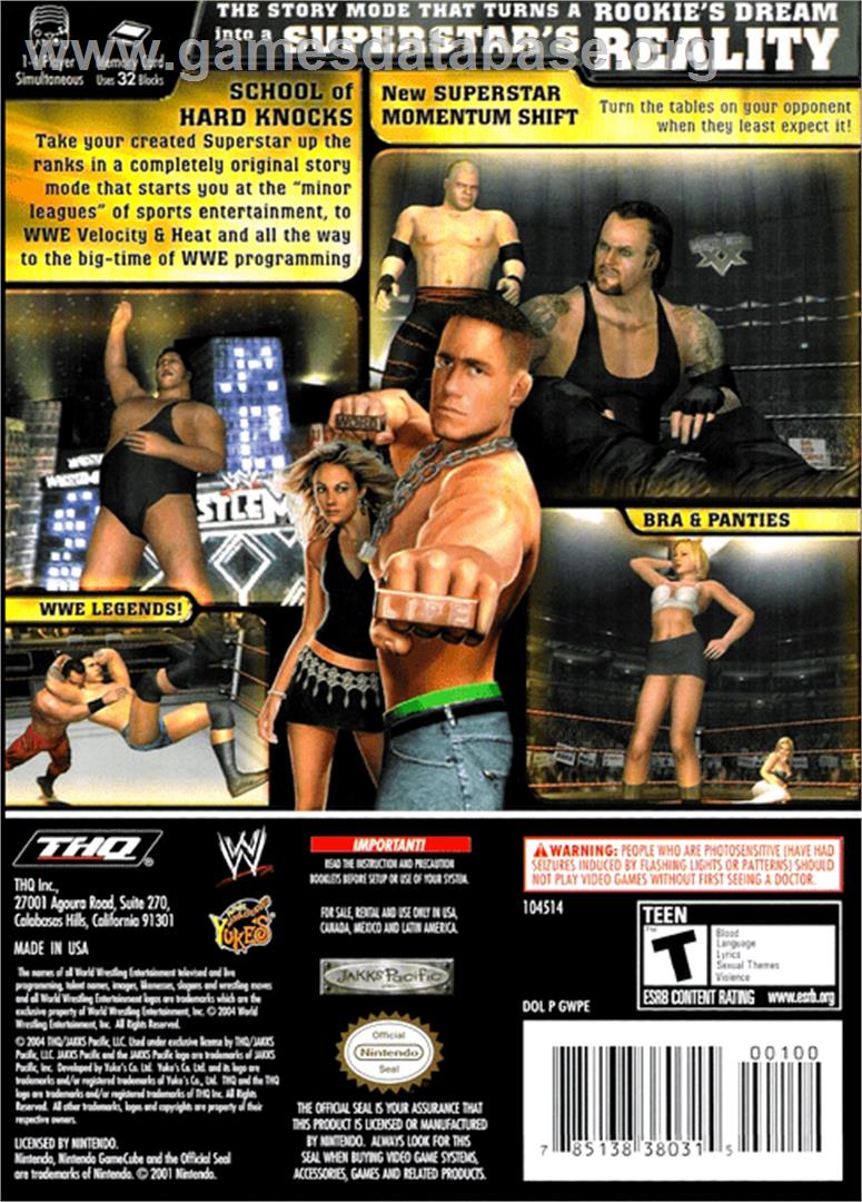 WWE Day of Reckoning - Nintendo GameCube - Artwork - Box Back