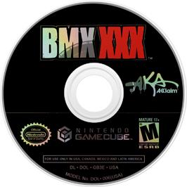 Cartridge artwork for BMX XXX on the Nintendo GameCube.