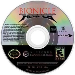 Cartridge artwork for Bionicle Heroes on the Nintendo GameCube.
