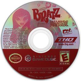 Cartridge artwork for Bratz - Forever Diamondz on the Nintendo GameCube.