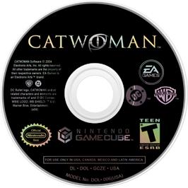 Cartridge artwork for Catwoman on the Nintendo GameCube.