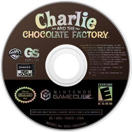 Cartridge artwork for Charlie and the Chocolate Factory on the Nintendo GameCube.