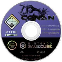 Cartridge artwork for Conan on the Nintendo GameCube.