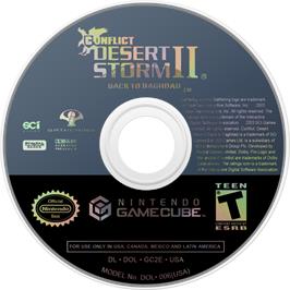 Cartridge artwork for Conflict: Desert Storm II: Back to Baghdad on the Nintendo GameCube.