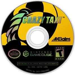 Cartridge artwork for Crazy Taxi on the Nintendo GameCube.