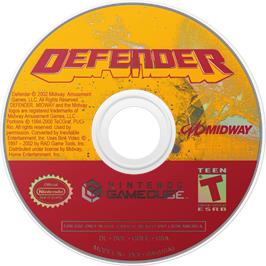 Cartridge artwork for Defender - For All Mankind on the Nintendo GameCube.