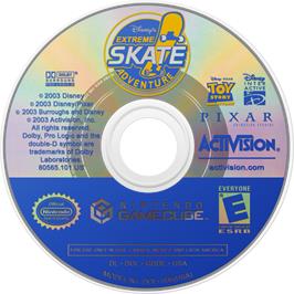 Cartridge artwork for Disney's Extreme Skate Adventure on the Nintendo GameCube.