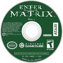 Cartridge artwork for Enter The Matrix on the Nintendo GameCube.