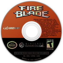 Cartridge artwork for Fireblade on the Nintendo GameCube.