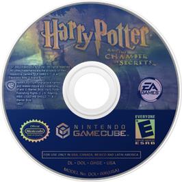 Cartridge artwork for Harry Potter and the Chamber of Secrets on the Nintendo GameCube.