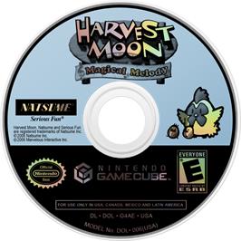 Cartridge artwork for Harvest Moon: Magical Melody on the Nintendo GameCube.