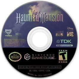 Cartridge artwork for Haunted Mansion ,the on the Nintendo GameCube.
