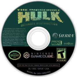 Cartridge artwork for Incredible Hulk - Ultimate Destruction, The on the Nintendo GameCube.