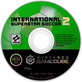 Cartridge artwork for International Superstar Soccer 2 on the Nintendo GameCube.