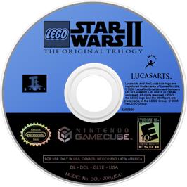Cartridge artwork for Lego Star Wars 2 - The Original Trilogy on the Nintendo GameCube.