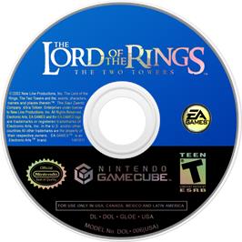 Cartridge artwork for Lord Of The Rings The Two Towers on the Nintendo GameCube.