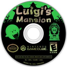 Cartridge artwork for Luigi's Mansion on the Nintendo GameCube.