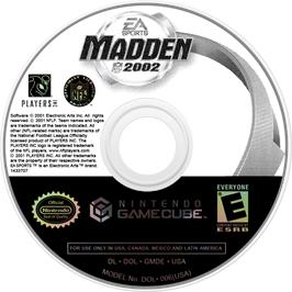 Cartridge artwork for Madden Nfl 2002 on the Nintendo GameCube.