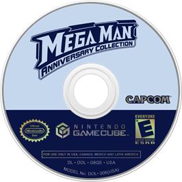 Cartridge artwork for Mega Man Anniversary Collection on the Nintendo GameCube.