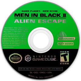 Cartridge artwork for Men in Black II: Alien Escape on the Nintendo GameCube.