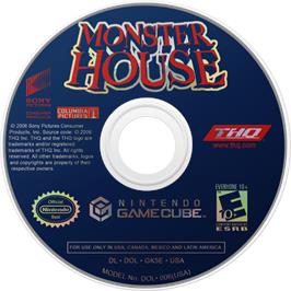 Cartridge artwork for Monster House on the Nintendo GameCube.