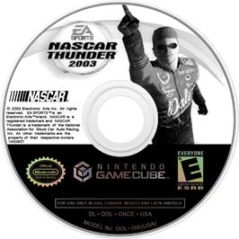 Cartridge artwork for NASCAR Thunder 2003 on the Nintendo GameCube.