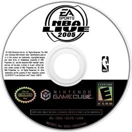 Cartridge artwork for NBA Live 2005 on the Nintendo GameCube.
