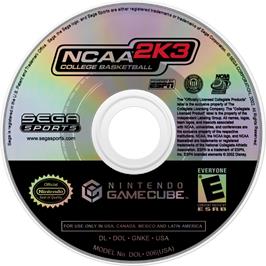 Cartridge artwork for NCAA College Basketball 2K3 on the Nintendo GameCube.