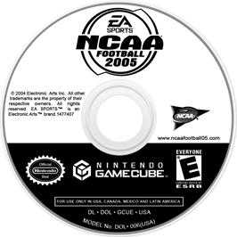 Cartridge artwork for NCAA Football 2005 on the Nintendo GameCube.