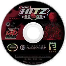 Cartridge artwork for NHL Hitz 20-03 on the Nintendo GameCube.